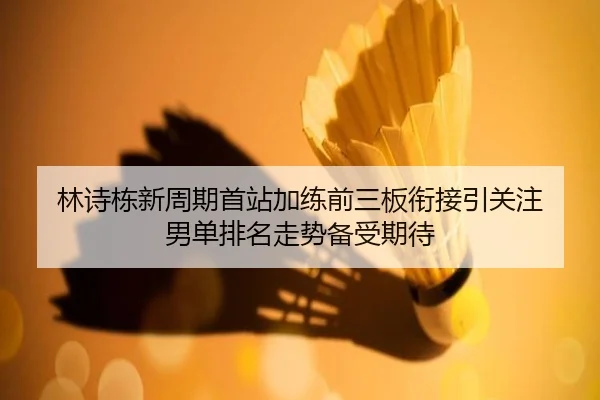 林诗栋新周期首站加练前三板衔接引关注 男单排名走势备受期待